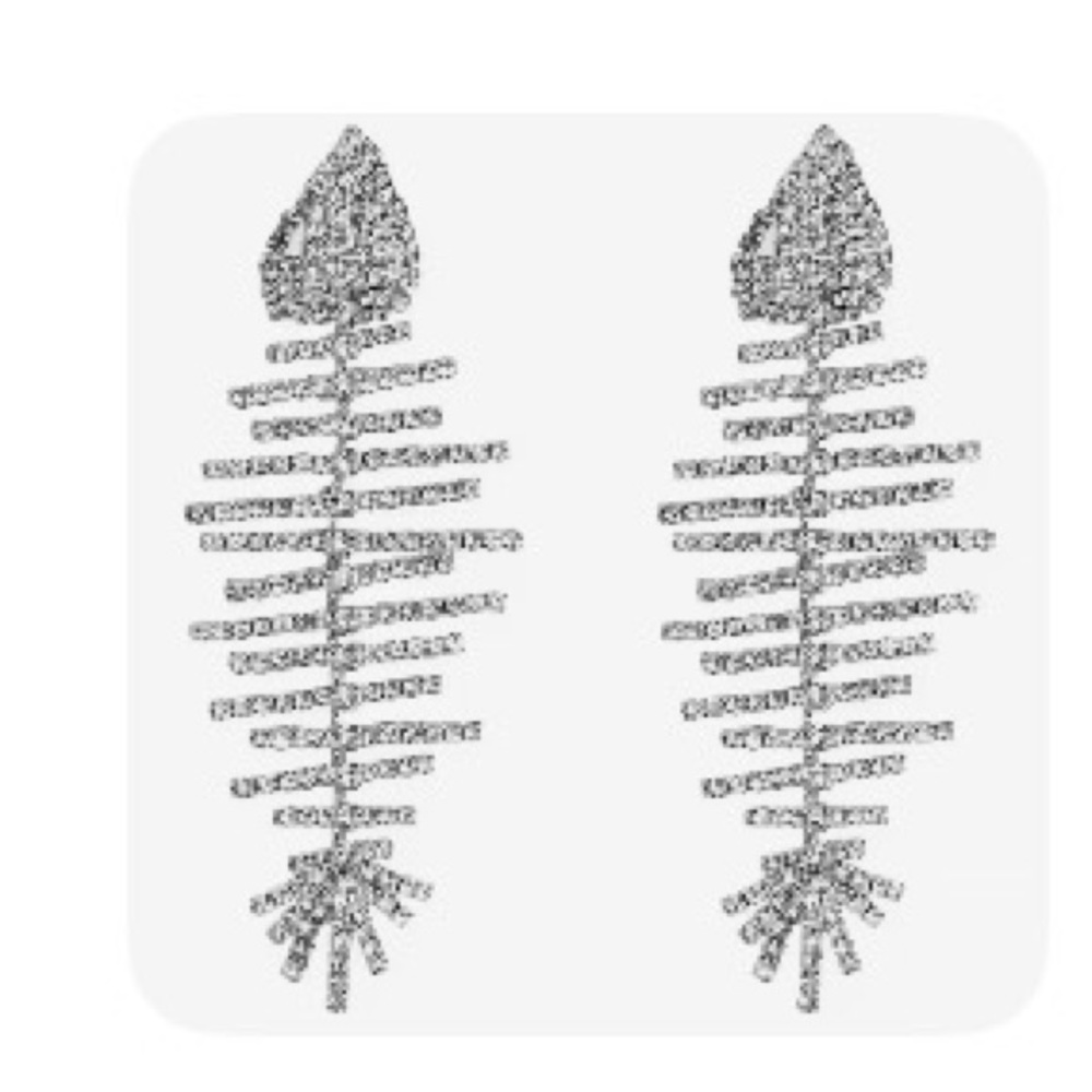 Elegant Silver Fishbone Earrings